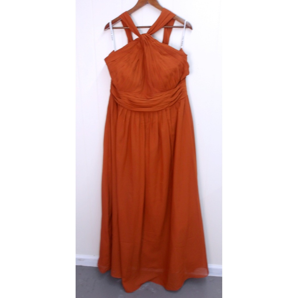 Weddington Way Bridesmaid Dress Burnt Orange Formal Party‎ Gown Sz18 /#9219